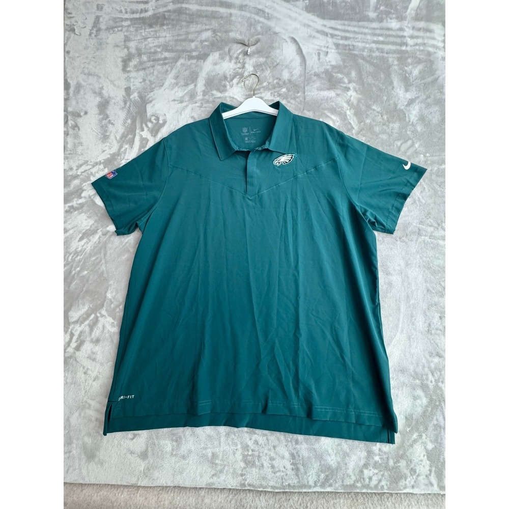 Nike Philadelphia Eagles NFL Onfield Dri-FIT Polo Shirt Mens XXL Green Short Slv